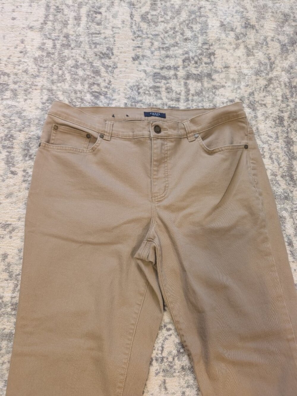 Chaps Khaki Stretch Twill Straight Leg Pants Women's Size 14 Classic Tan - Picture 4 of 9